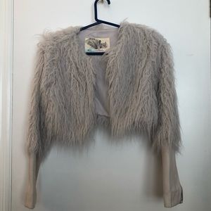 UO Kimchie Blue Grey cropped Shag sweater, Small